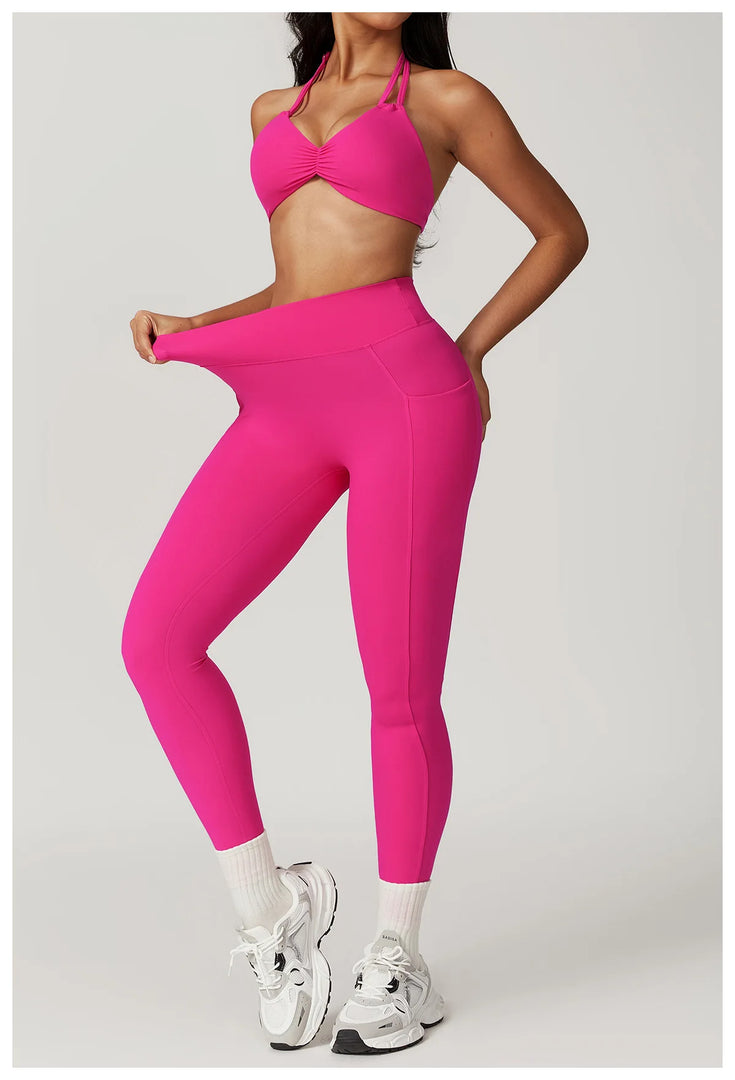 V Back Swept High Waist Contoured Leggings With Performance