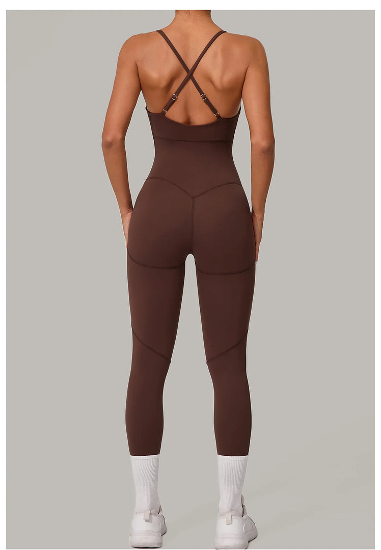 Luxe Sleeveless Yoga Jumpsuit Nylon Spandex