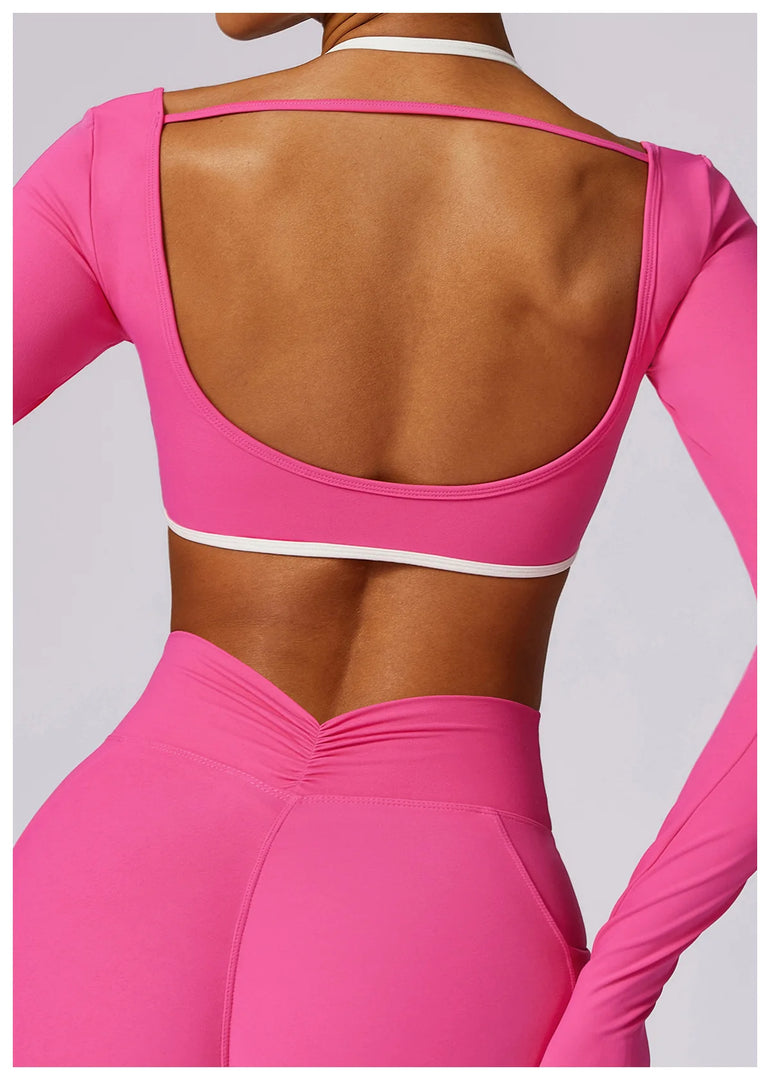 Luxurious Backless Yoga Top Breathable Contour Performance