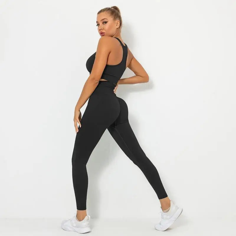 Seamless Contour Two Piece Yoga Set Performance Wear
