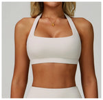 Load image into Gallery viewer, Ribbed Breathable Hanging Neck Sports Bra Performance
