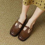 Load image into Gallery viewer, Women's T-Strap Mary Jane Shoes Square Toe Low Block Heel
