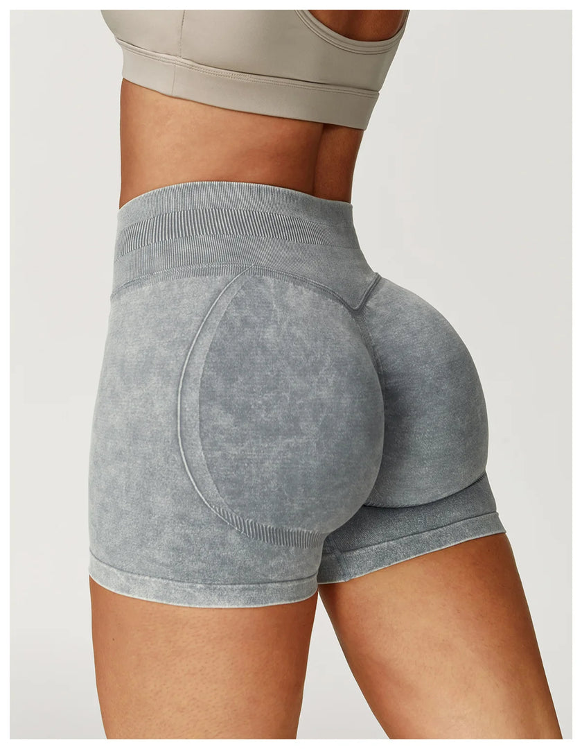 High Waist Sandwashed Performance Yoga Shorts LuxeLine
