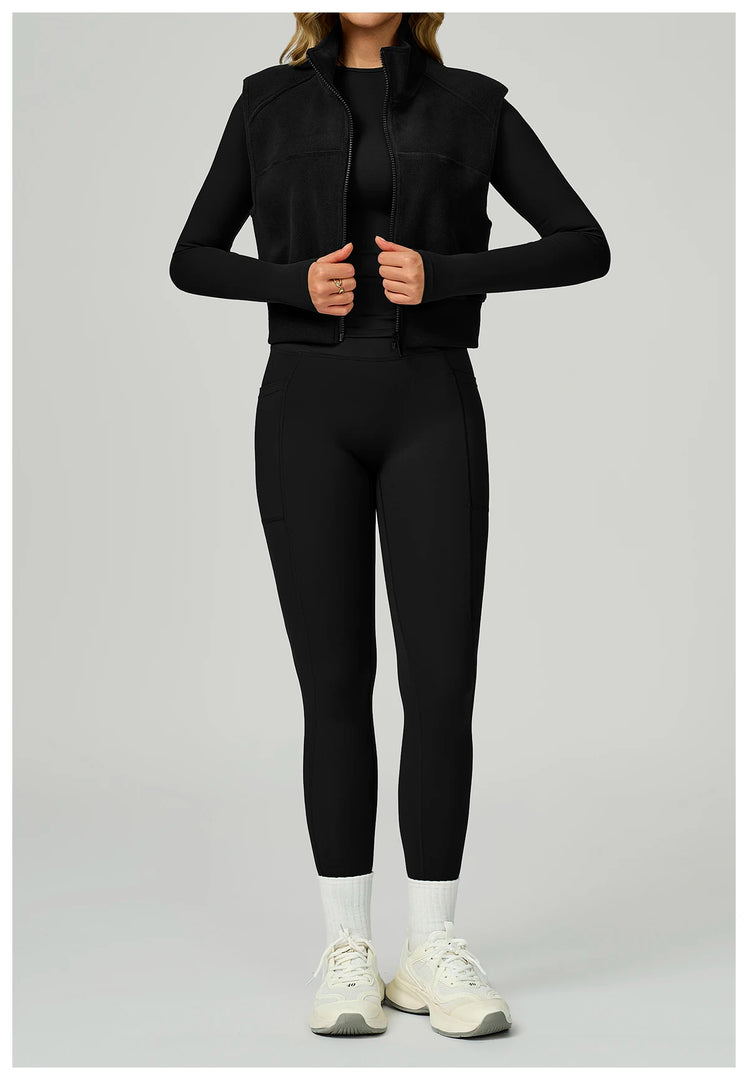 Winter Velvet Contoured High Neck Performance Cozy Vest