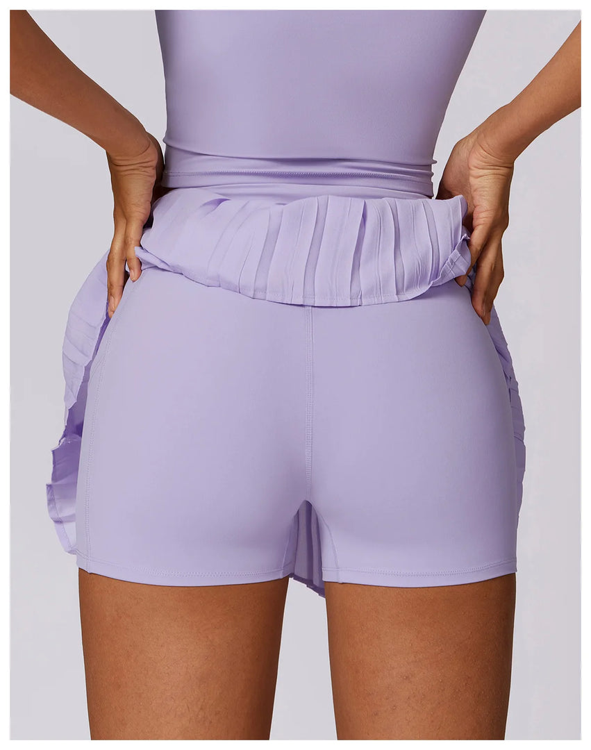 Pocketed High Waist Tennis Skirt Performance Wear Nylon
