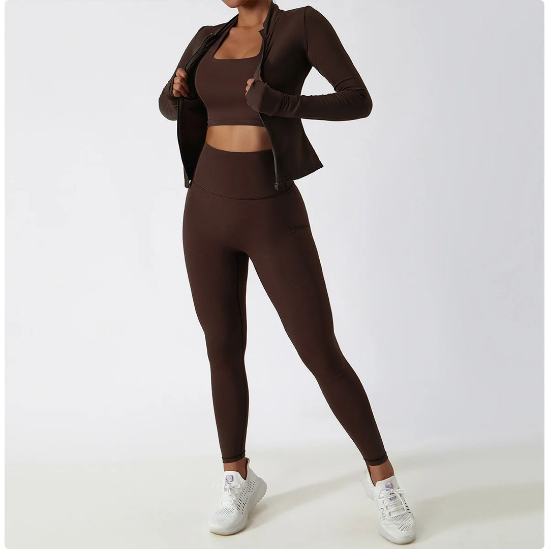 2 Piece Contouring Sculpted Yoga Ensemble Performance