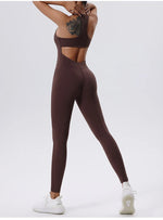 Load image into Gallery viewer, Zippered Contoured One-Piece Yoga Set Performance Wear
