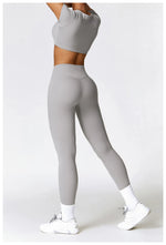 Load image into Gallery viewer, Seamless Sculpted Yoga Core Set Leggings Ribbed Contour
