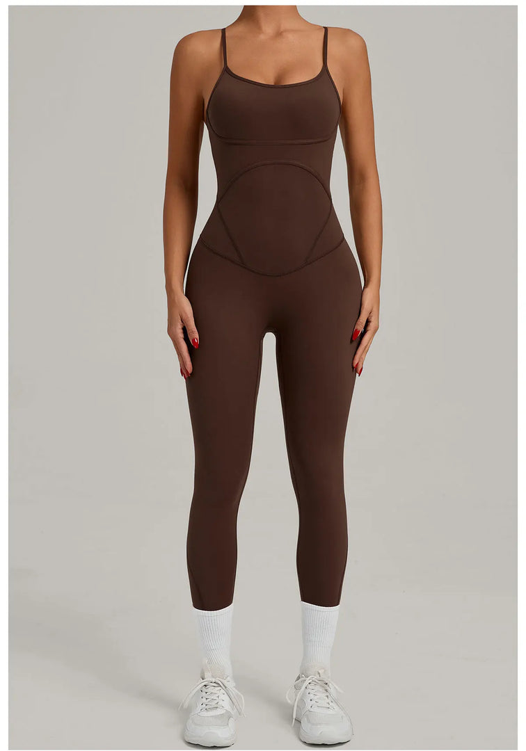 Breathable Contour One-Piece Yoga Jumpsuit Quick-Dry