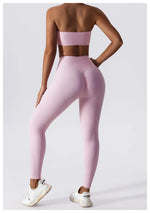 Load image into Gallery viewer, Strapless Padded Yoga Sports Bra Contour Silhouette
