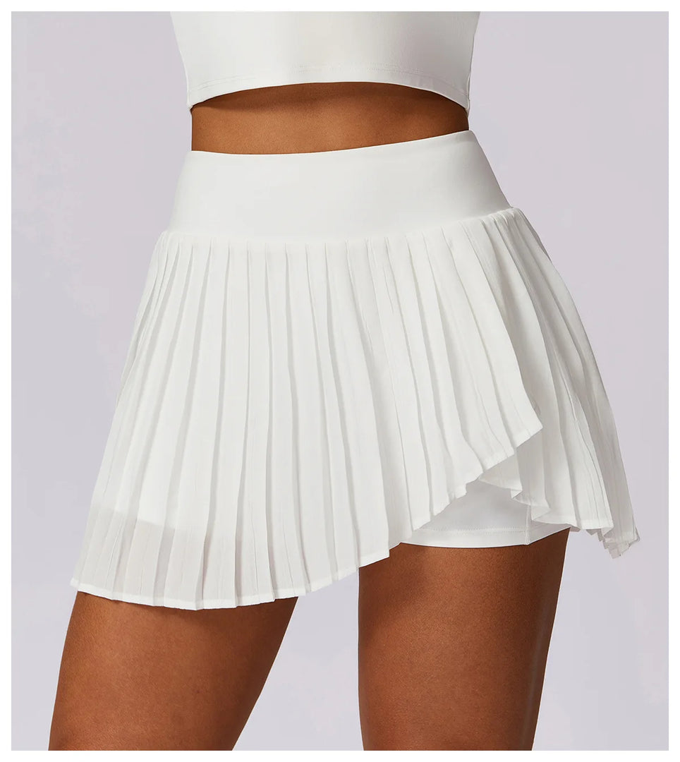 Pocketed High Waist Tennis Skirt Performance Wear Nylon