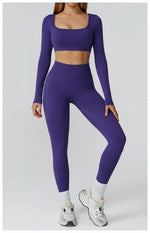 Load image into Gallery viewer, Seamless Premium Athleisure 2 Piece Leggings Set Nylon
