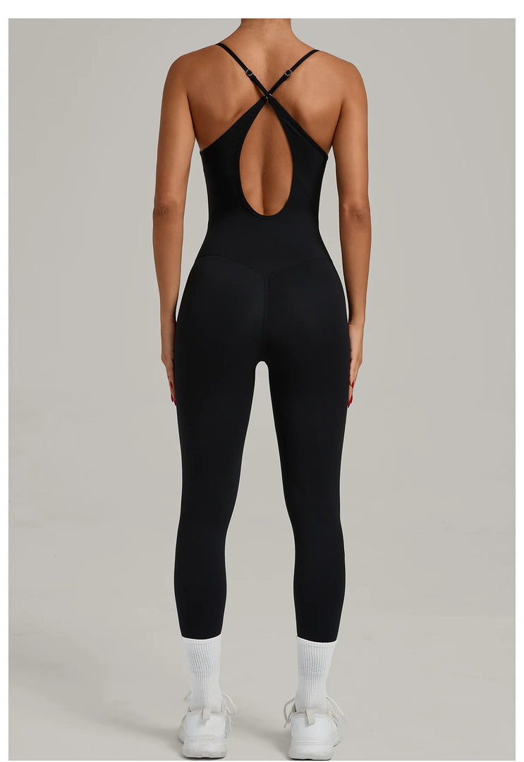 Breathable Contour One-Piece Yoga Jumpsuit Quick-Dry