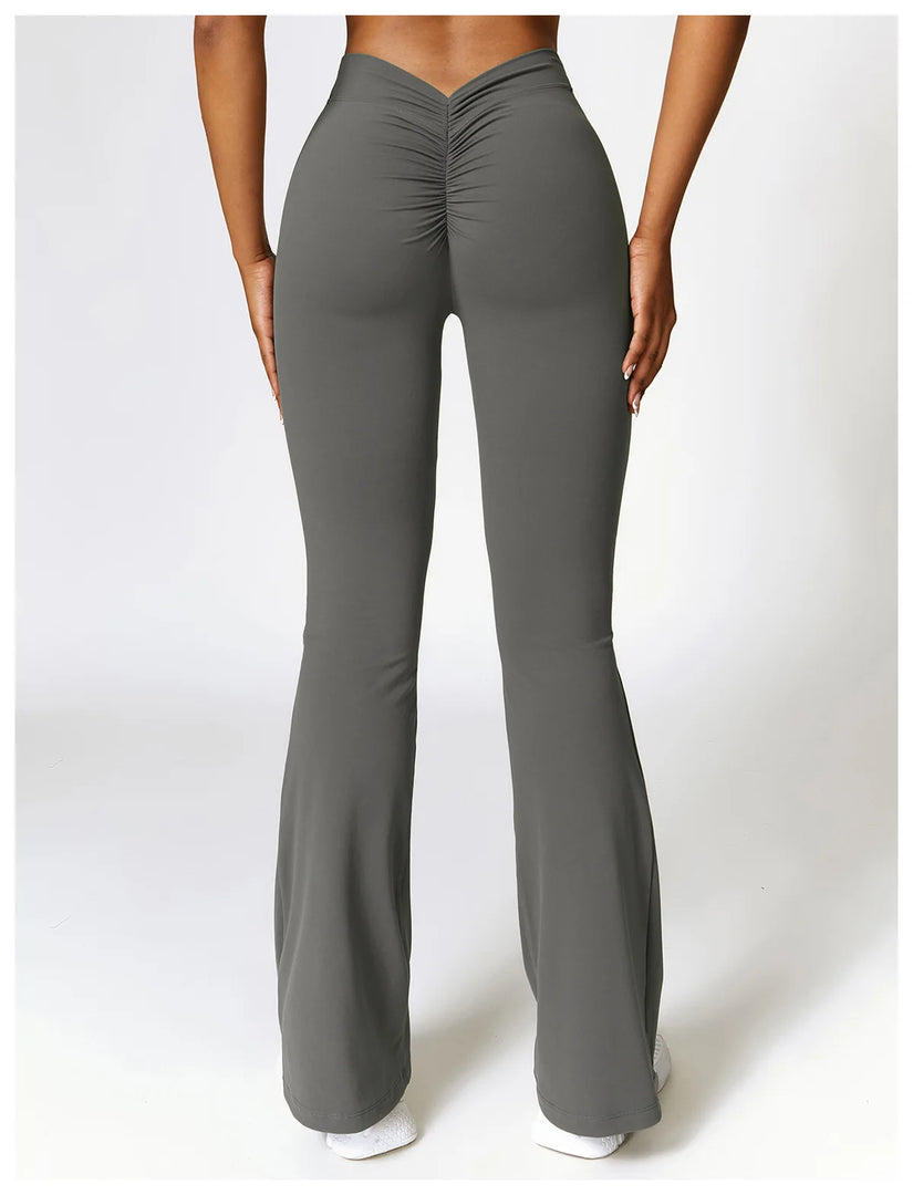 Contoured Flared Leggings With High Waist Silhouette