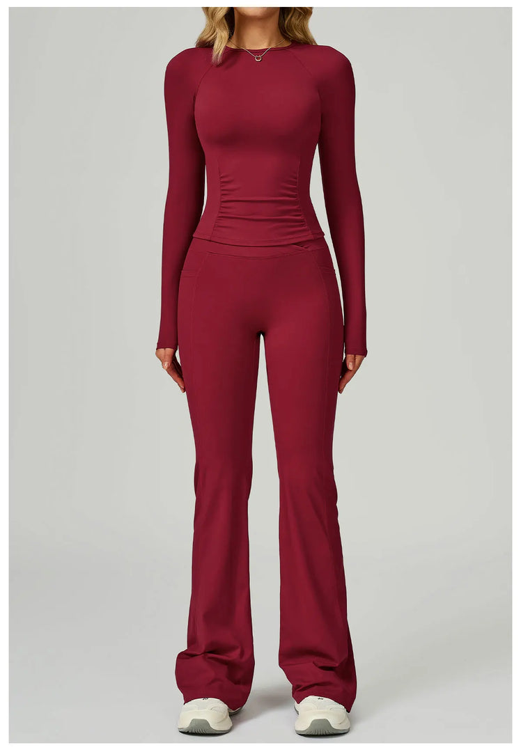 2 Piece Contoured Breathable Yoga Ensemble Knitwear