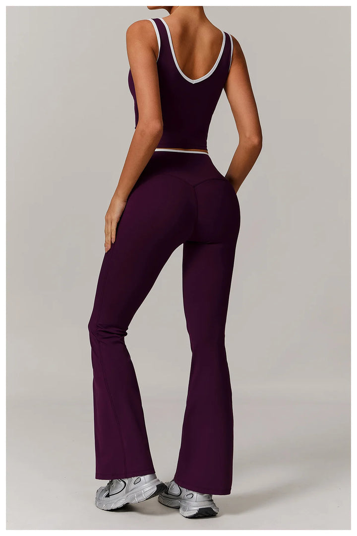 Breathable Two Piece Performance Yoga Set Contour Leggings