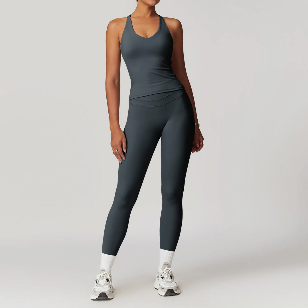 2 Piece Premium Contoured Leggings Set For Performance