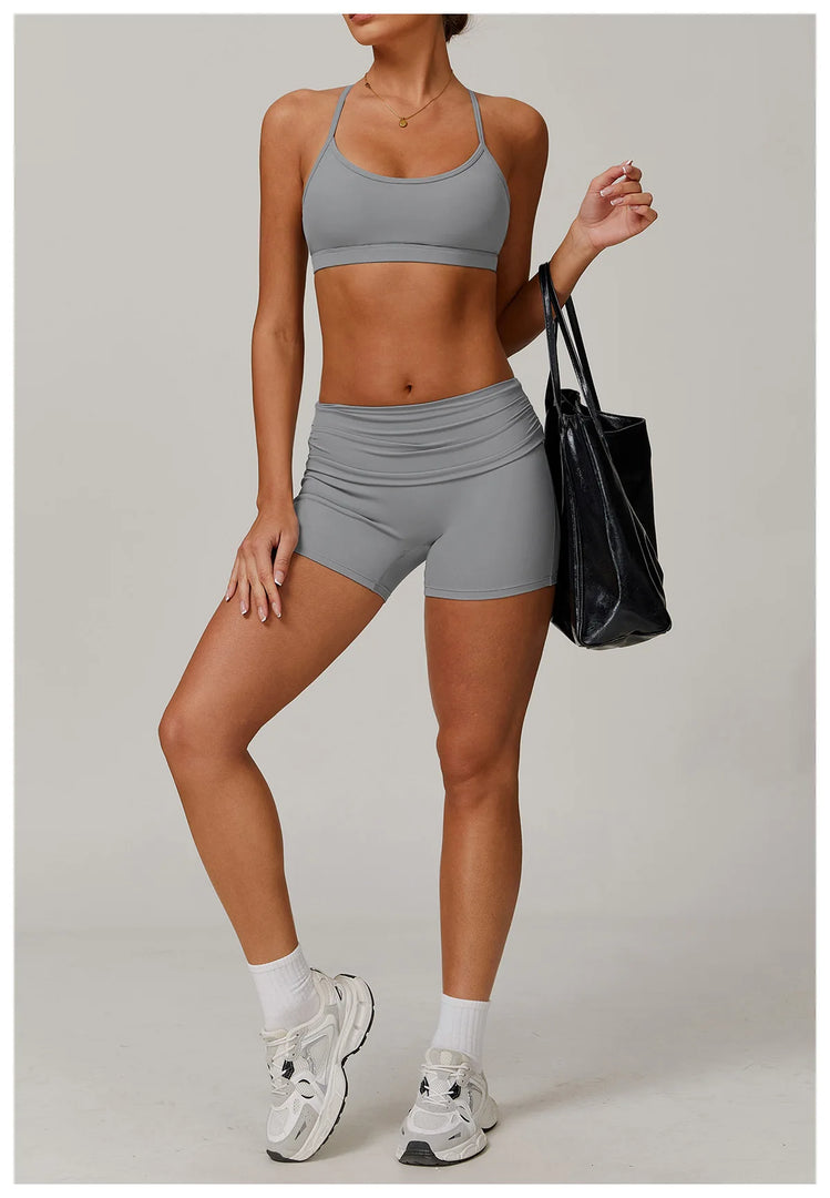 Sculpted Contour Fit High Waist Performance Shorts Nylon