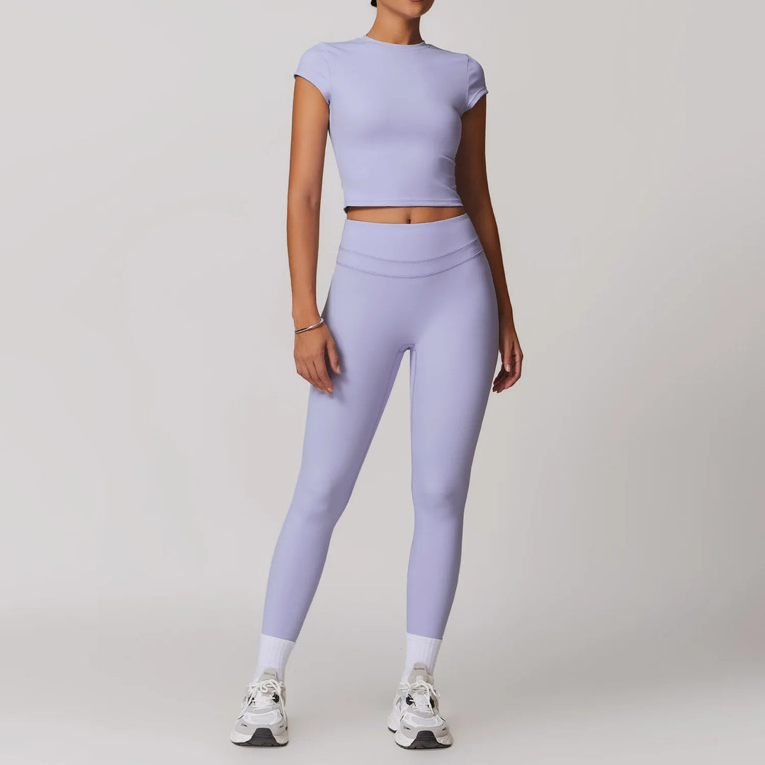 2 Piece Premium Contoured Leggings Set For Performance