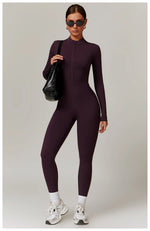 Load image into Gallery viewer, Zippered Contour Yoga Romper With Ultra Compression
