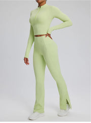 Contour Stretch Athleisure Bell Bottoms Set Nylon Spandex