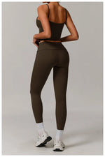 Load image into Gallery viewer, 2 Piece Seamless Contour Yoga Set Nylon Spandex Blend
