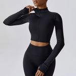 Load image into Gallery viewer, Luxurious Contoured Yoga Jacket With Nylon Zip Front
