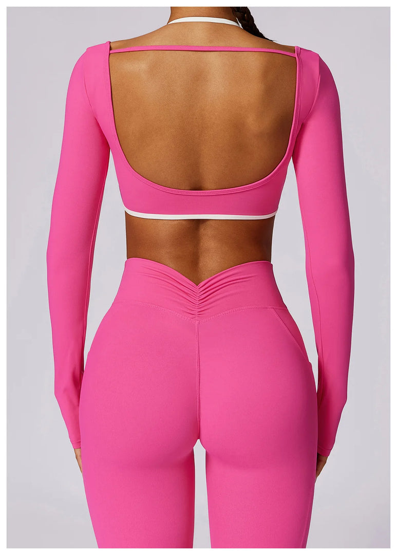 Luxurious Backless Yoga Top Breathable Contour Performance
