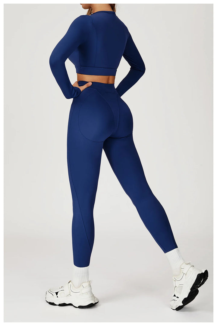 Two-Piece Contoured Breathable Yoga Set Leggings Silhouette