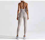 Load image into Gallery viewer, Backless Contour Yoga Jumpsuit Seamless Performance Wear

