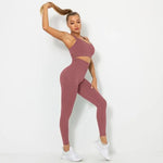 Load image into Gallery viewer, Seamless Contour Two Piece Yoga Set Performance Wear
