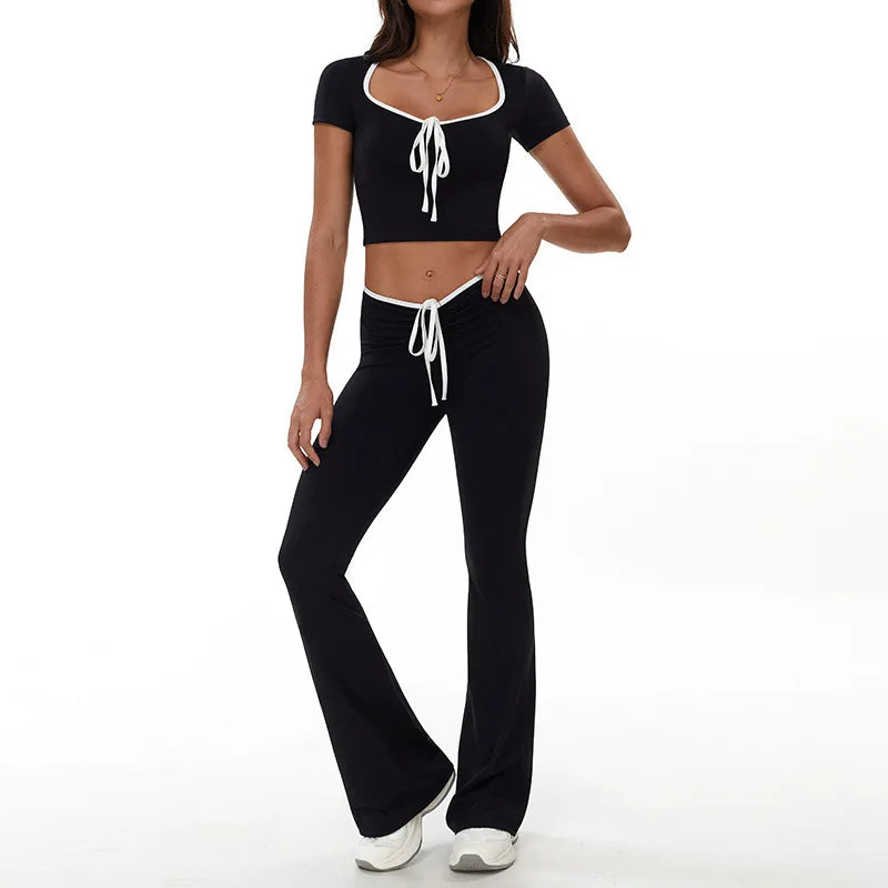 High Waist Contoured Performance Leggings Nylon Knit