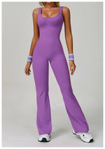 Load image into Gallery viewer, Contoured Back Zip Jumpsuit With Seamless Performance
