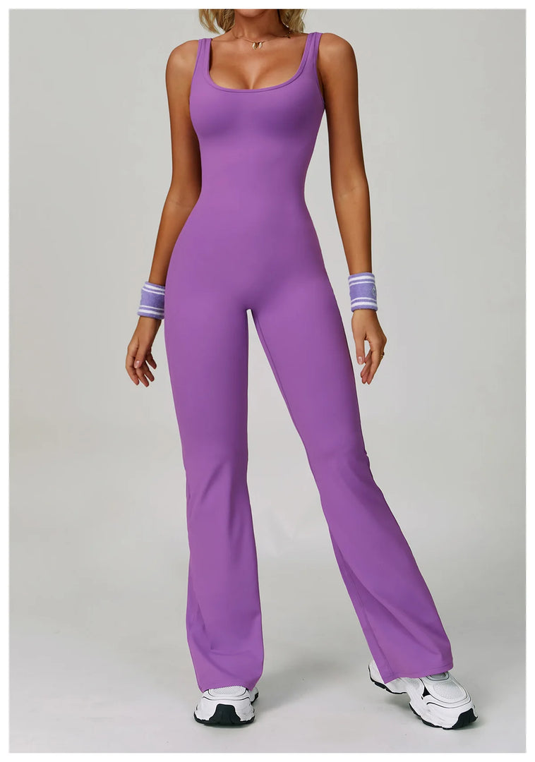 Contoured Back Zip Jumpsuit With Seamless Performance