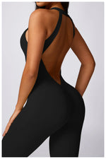 Load image into Gallery viewer, Backless Contour Jumpsuit Set with Seamless Performance
