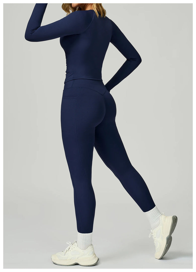 2 Piece Contoured Breathable Yoga Ensemble Knitwear