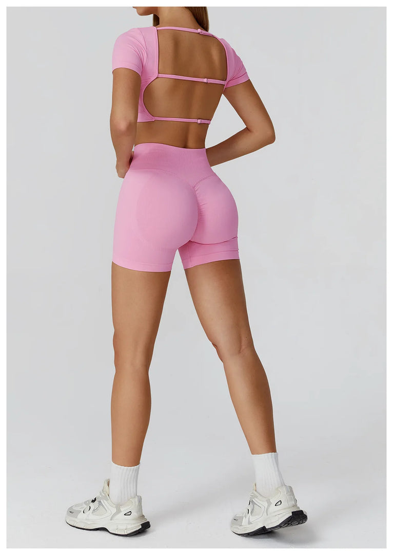 Seamless Premium Athleisure 2 Piece Leggings Set Nylon