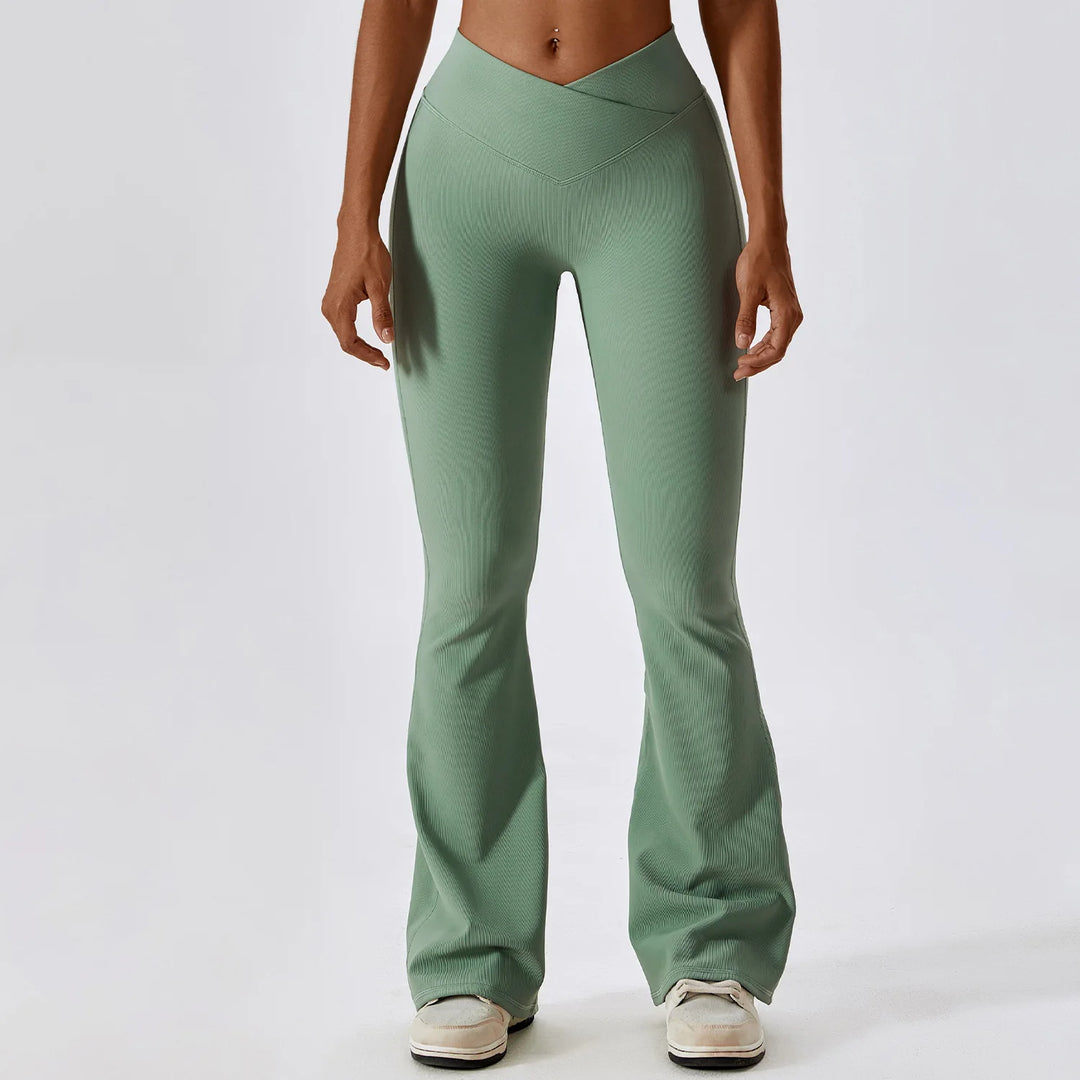 Contour High Waist Flare Leggings With Performance Wear