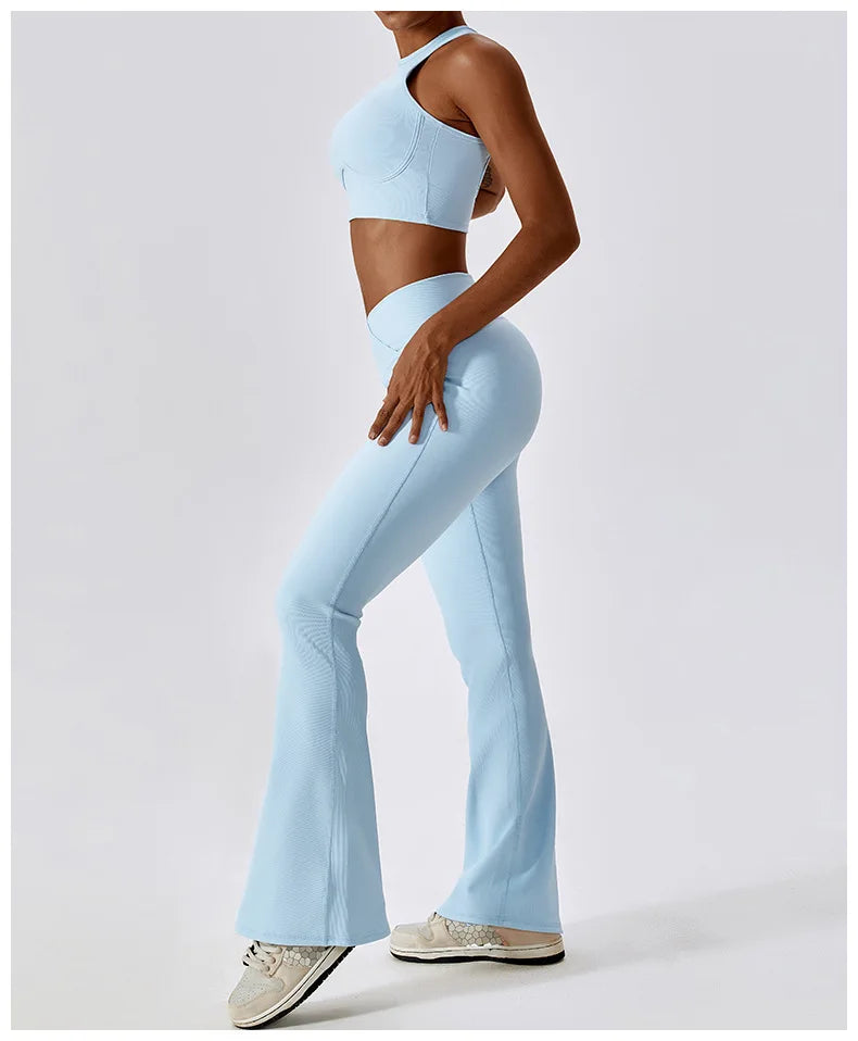 Contour High Waist Flare Leggings With Performance Wear