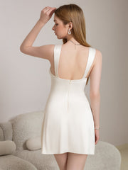 Square Neck Backless Satin Bodycon Dress | Homecoming Dress