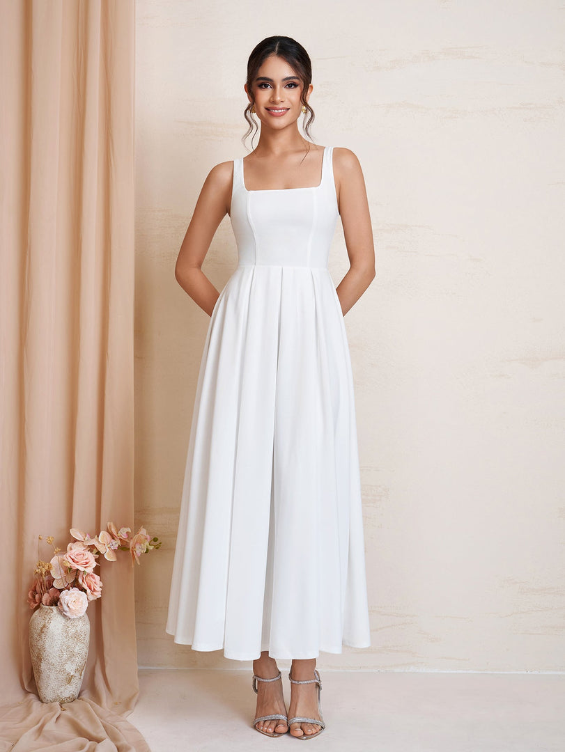 Square Neck Backless Zipper Maxi Dress | Prom Dress, Formal Dress