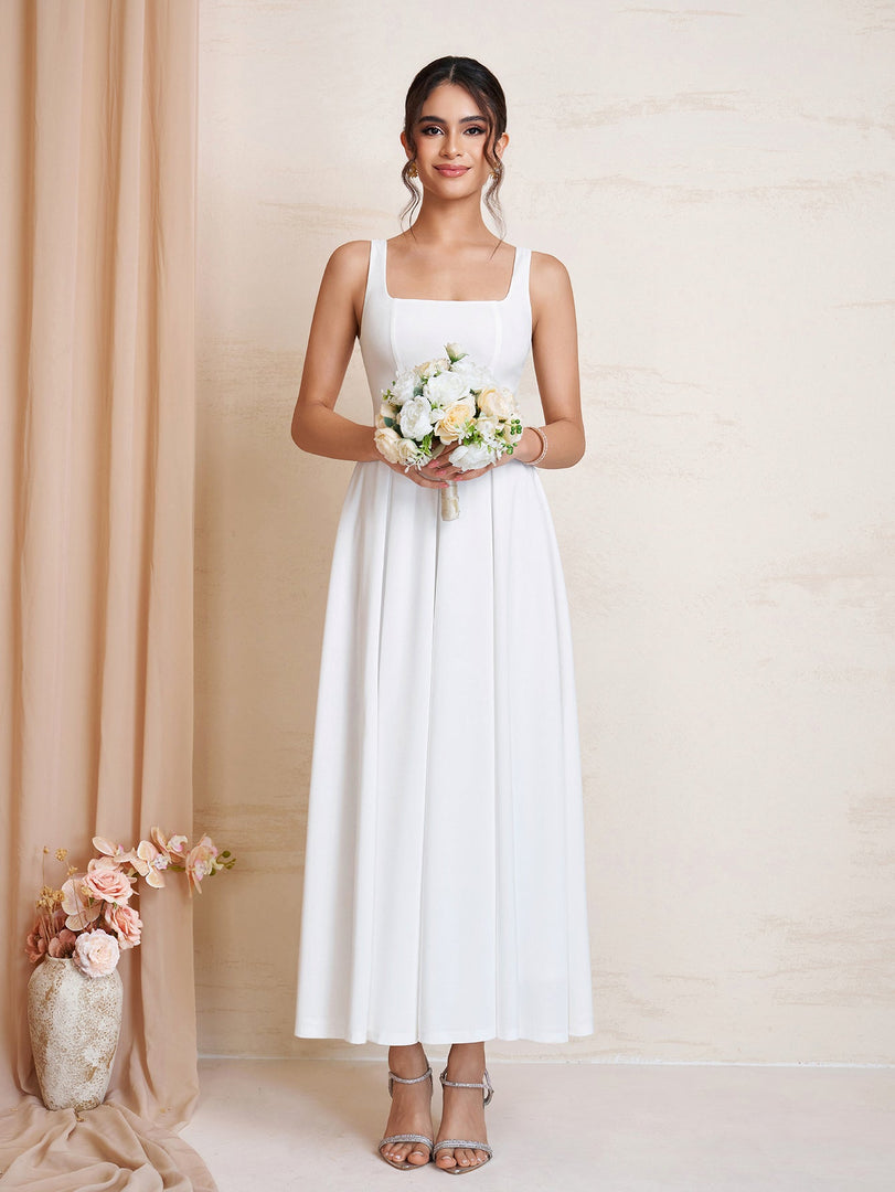 Square Neck Backless Zipper Maxi Dress | Prom Dress, Formal Dress