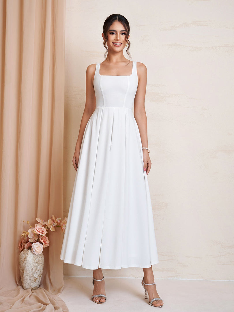 Square Neck Backless Zipper Maxi Dress | Prom Dress, Formal Dress