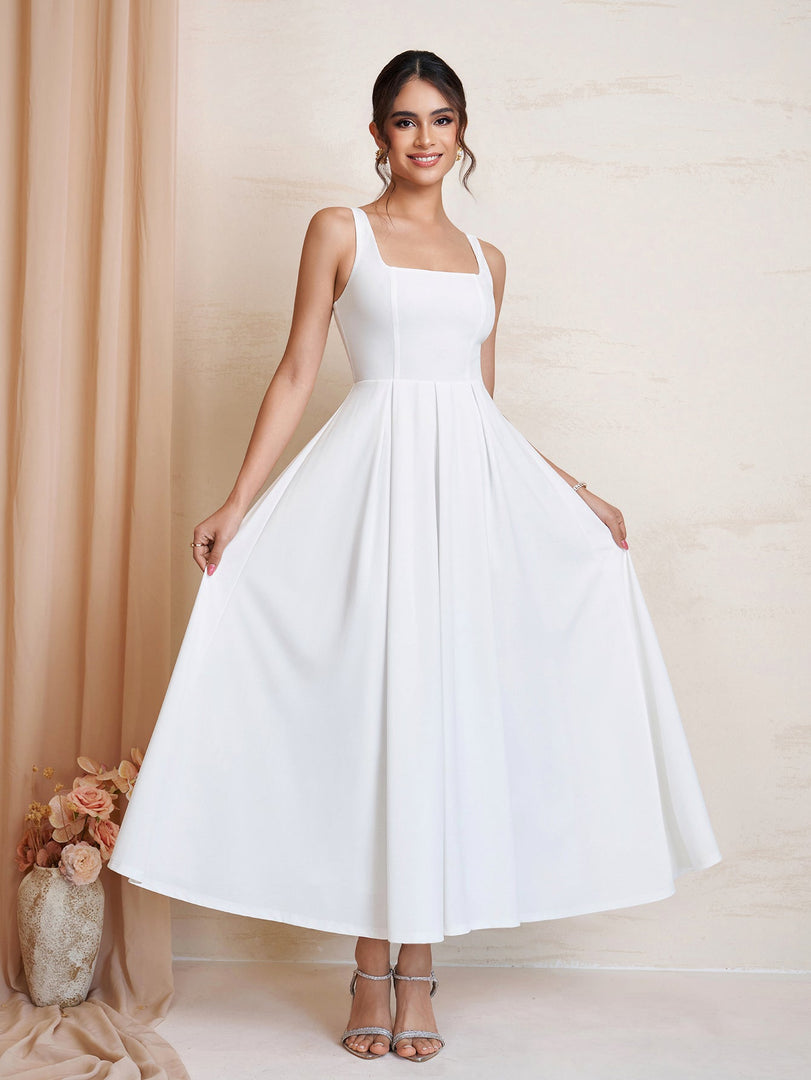 Square Neck Backless Zipper Maxi Dress | Prom Dress, Formal Dress