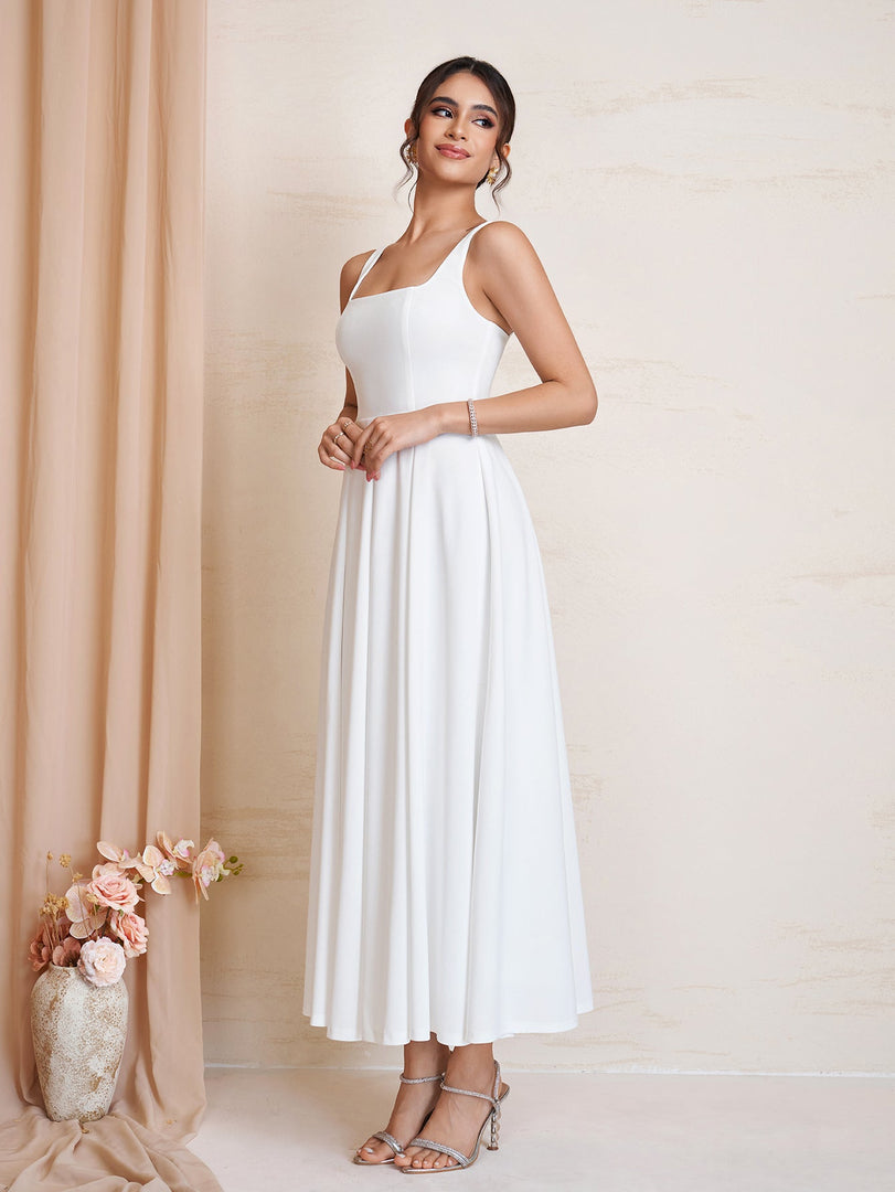 Square Neck Backless Zipper Maxi Dress | Prom Dress, Formal Dress