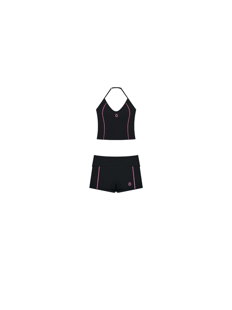 Aria + Marcella Halter Top & Biker Shorts Matching Set