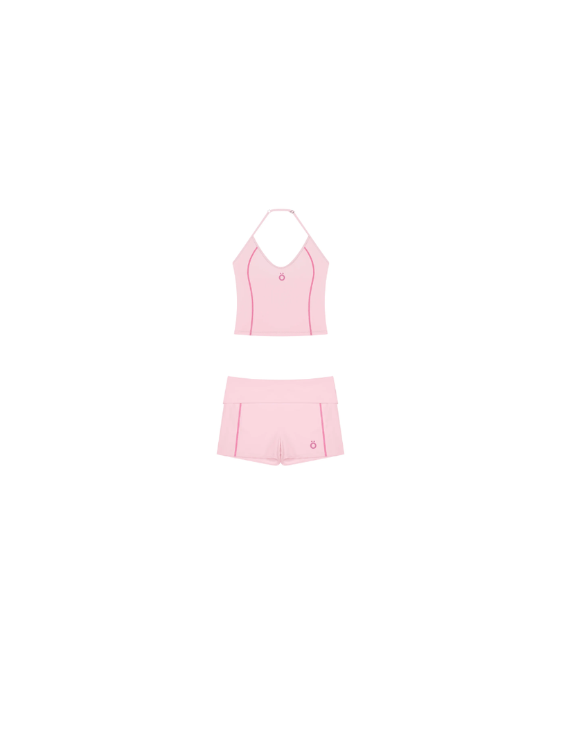 Aria + Marcella Halter Top & Biker Shorts Matching Set