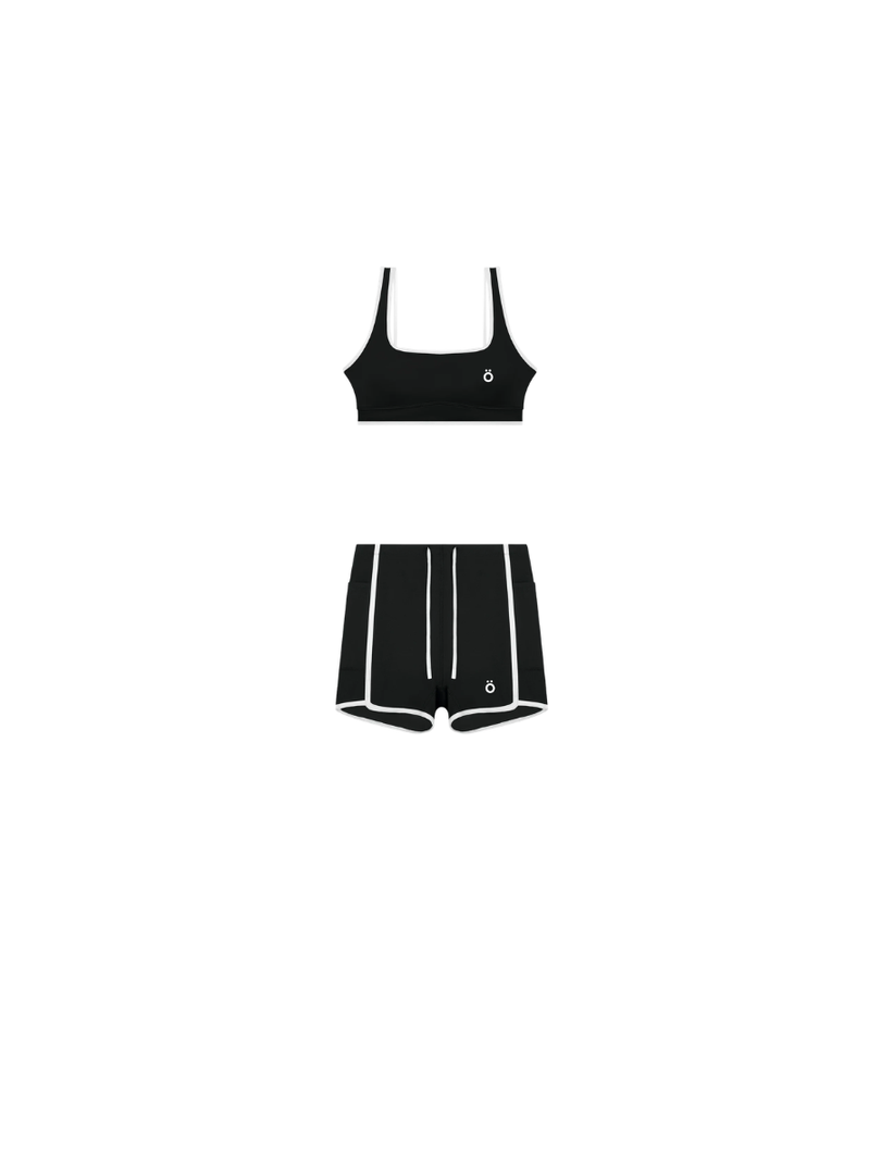 Ella + Mira Block Yoga Bra and Shorts Matching Set