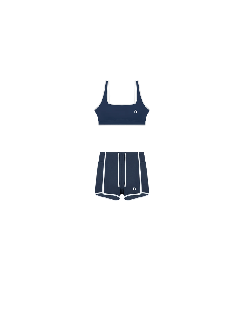 Ella + Mira Block Yoga Bra and Shorts Matching Set