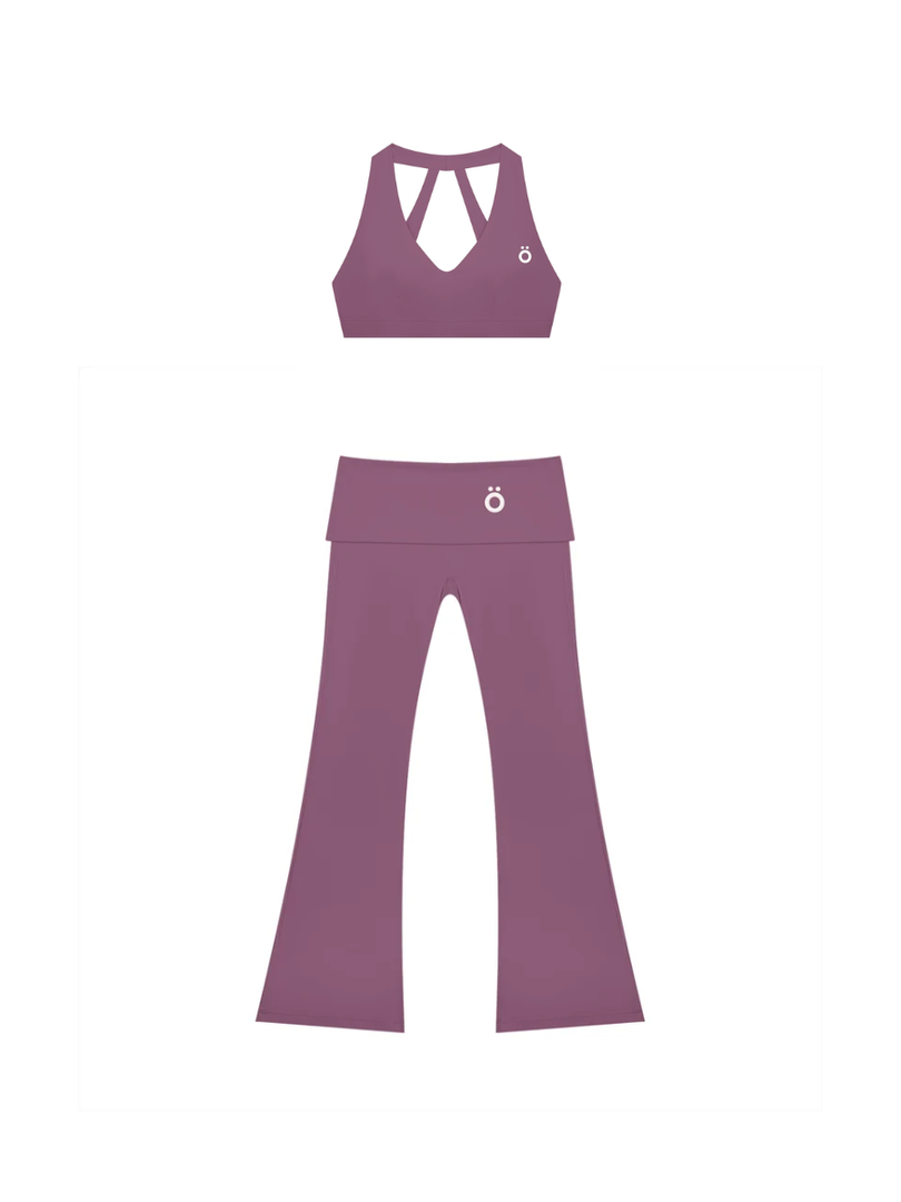 Flora Halter & Flared Yoga Sports Matching Set